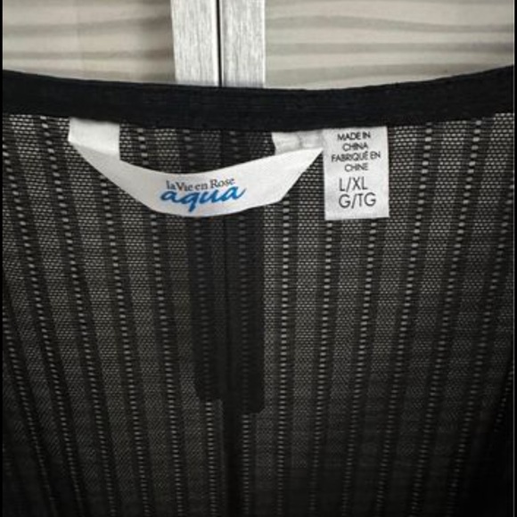 Black Lace Cover Up by La Vie en Rose Aqua - Picture 2 of 2